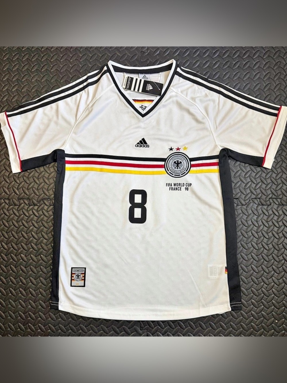 adidas Germany 1998 FIFA World Cup Matthäus #8 Retro Home Jersey